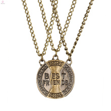 Stamp Lettering Friendship Three Disc El mejor amigo Forever Bff Necklaces Set